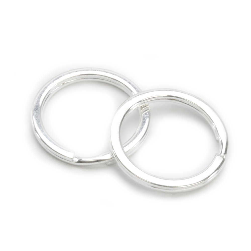 Rivets and Findings Base Metal Bright Silver Color, 25mm (1") Split Ring, Key Ring - Pack of 10